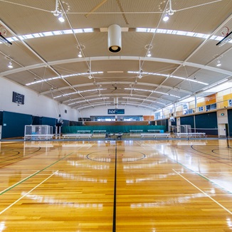 A photo showing the multiple indoor basketball courts located back to back at Arena Joondalup