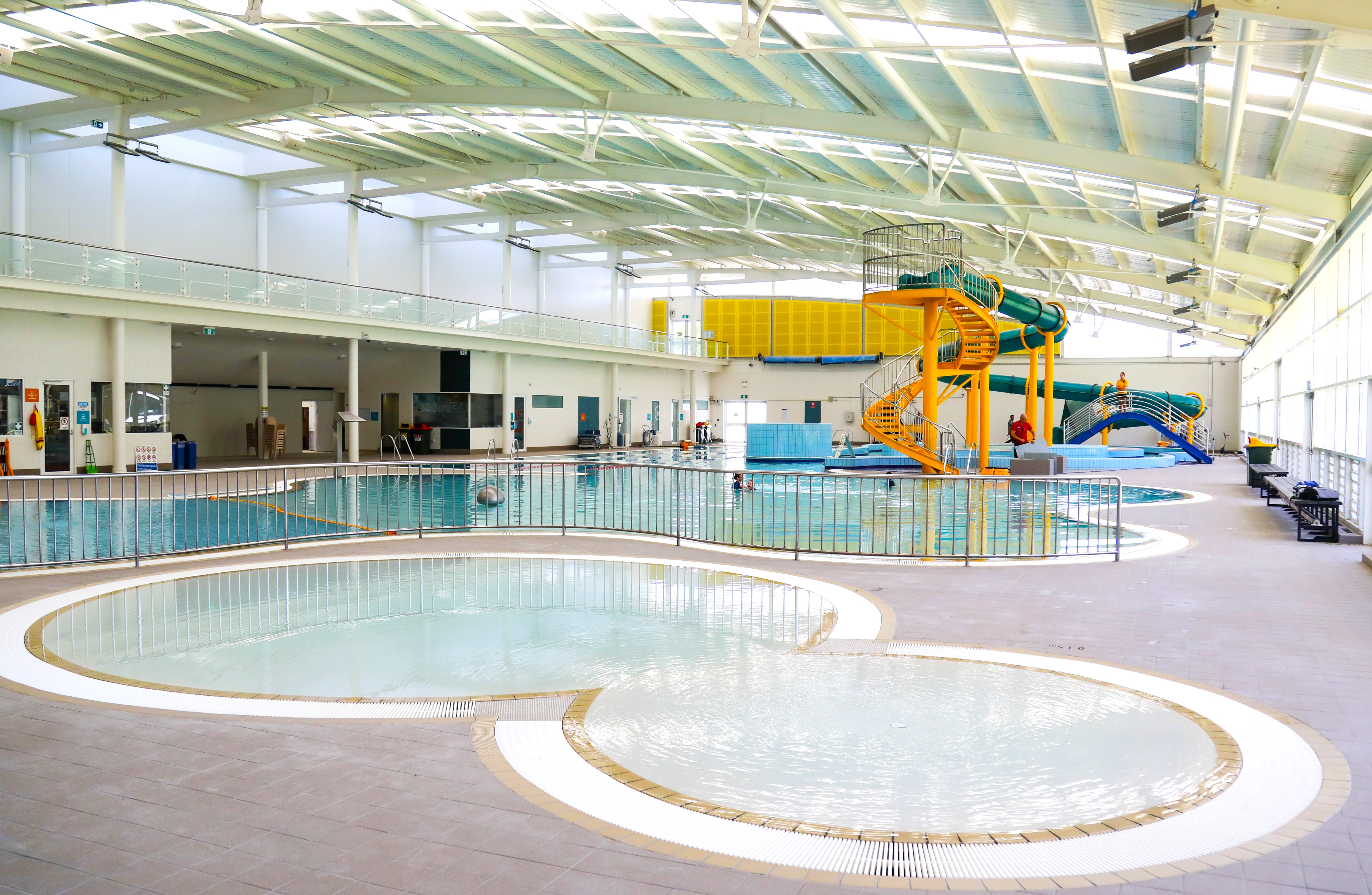 Waterslide and family leisure pool